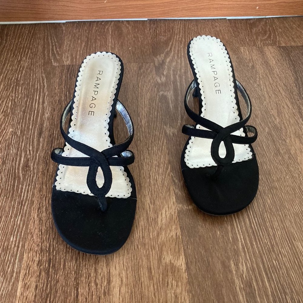 Rampage Strappy Black Heels 7.5
